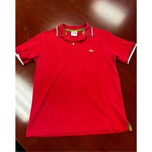 Lacoste Live Red White Trimmed Polo Shirt sz 5 or L